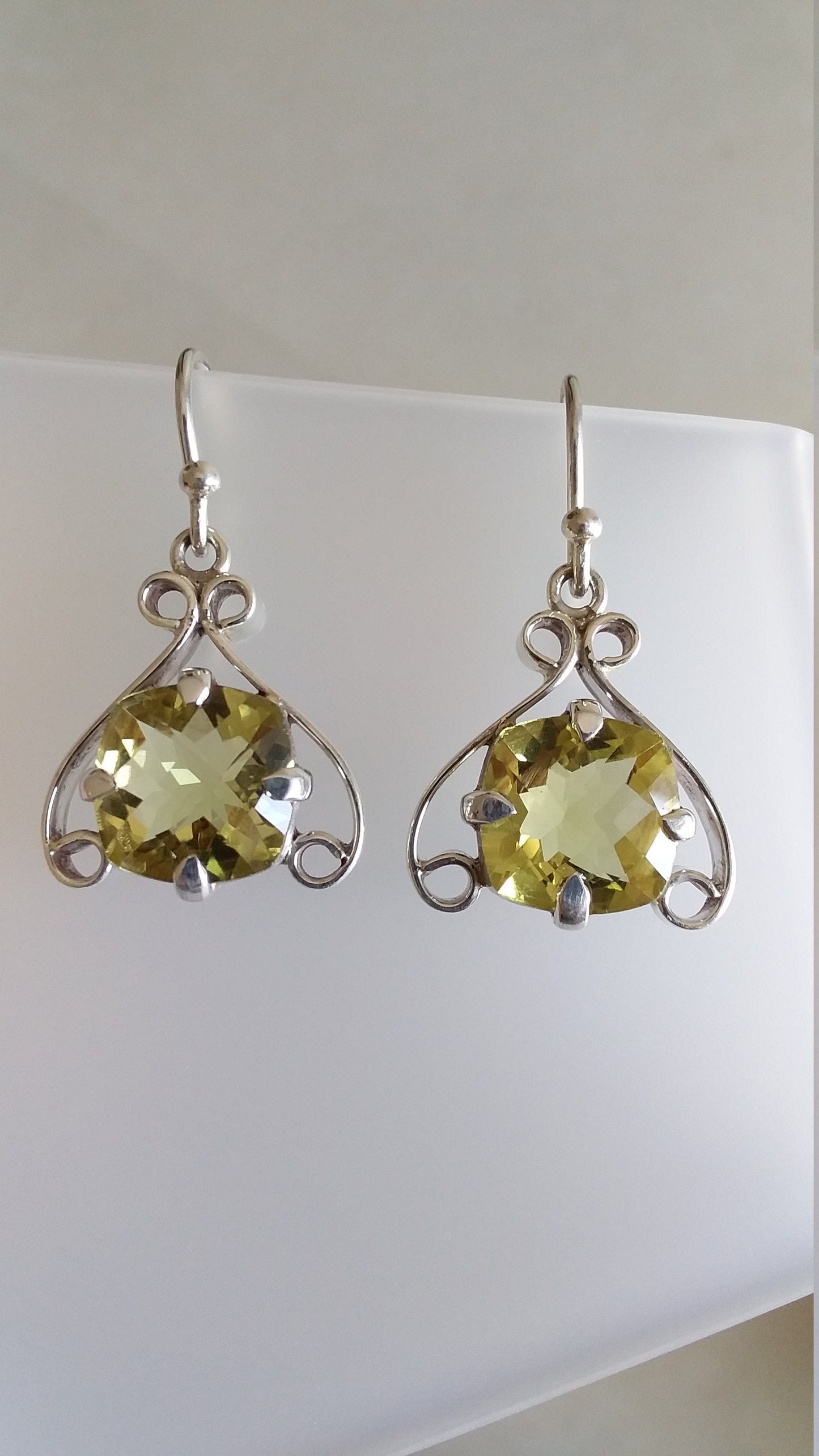 Lemon Quartz 925 Sterling Silver Earring, Drop & Dangle Earrings, Yellow Gemstone Earrings, Quartz Handmade Earrings,