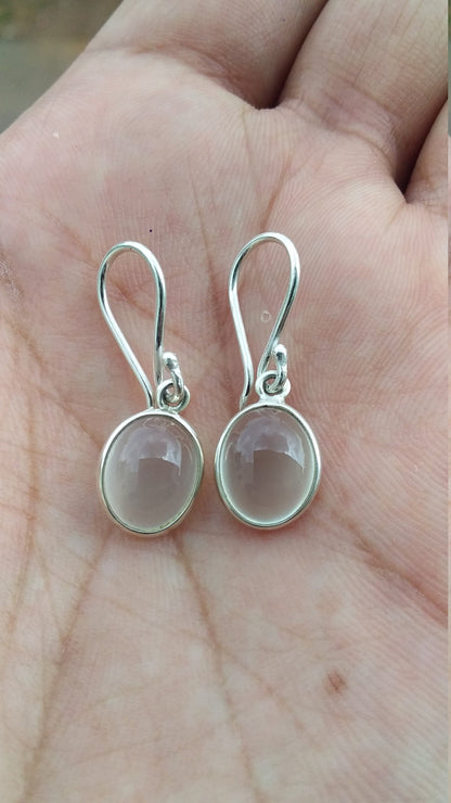 White Moonstone Earring, Moonstone Earrings Dangle, Natural gemstone earring, 925 Sterling Silver Jewelry gift for women, Handmade Earrings