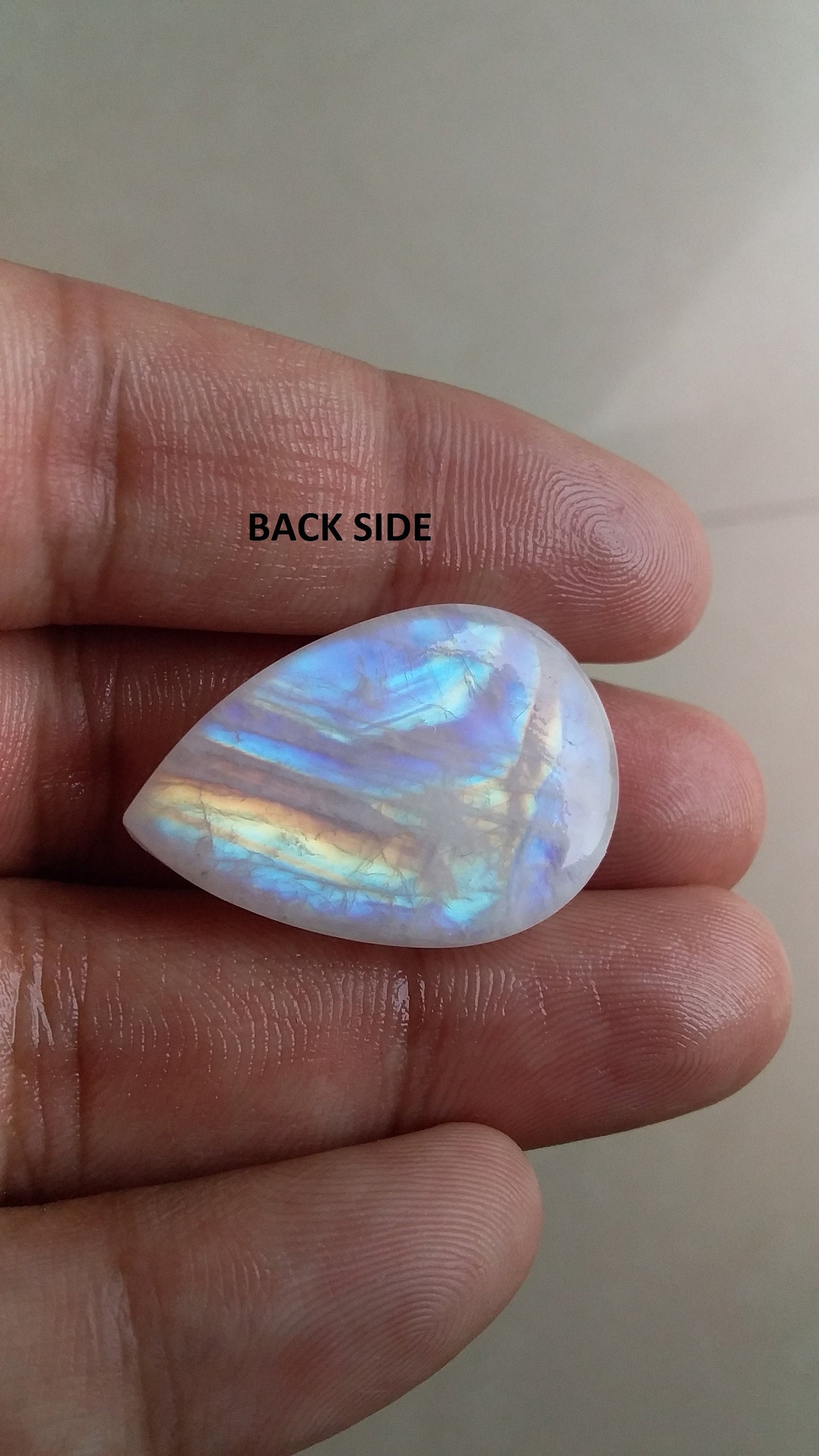 Both Side Multi Fire Rainbow Moonstone, Pear Shape Moonstone, Big Size Gemstone, Stone for Jewelry Making, 38.00 CTS