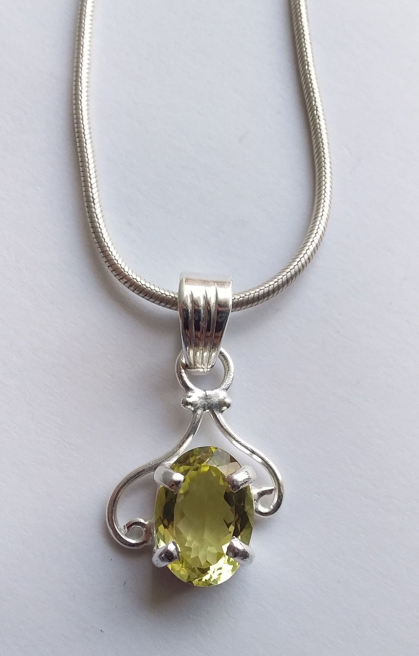 Natural Lemon Quartz 925 Sterling Silver Handmade Pendant, Natural Lemon Quartz Pendant, Small Size Pendant, Pendant for Gift