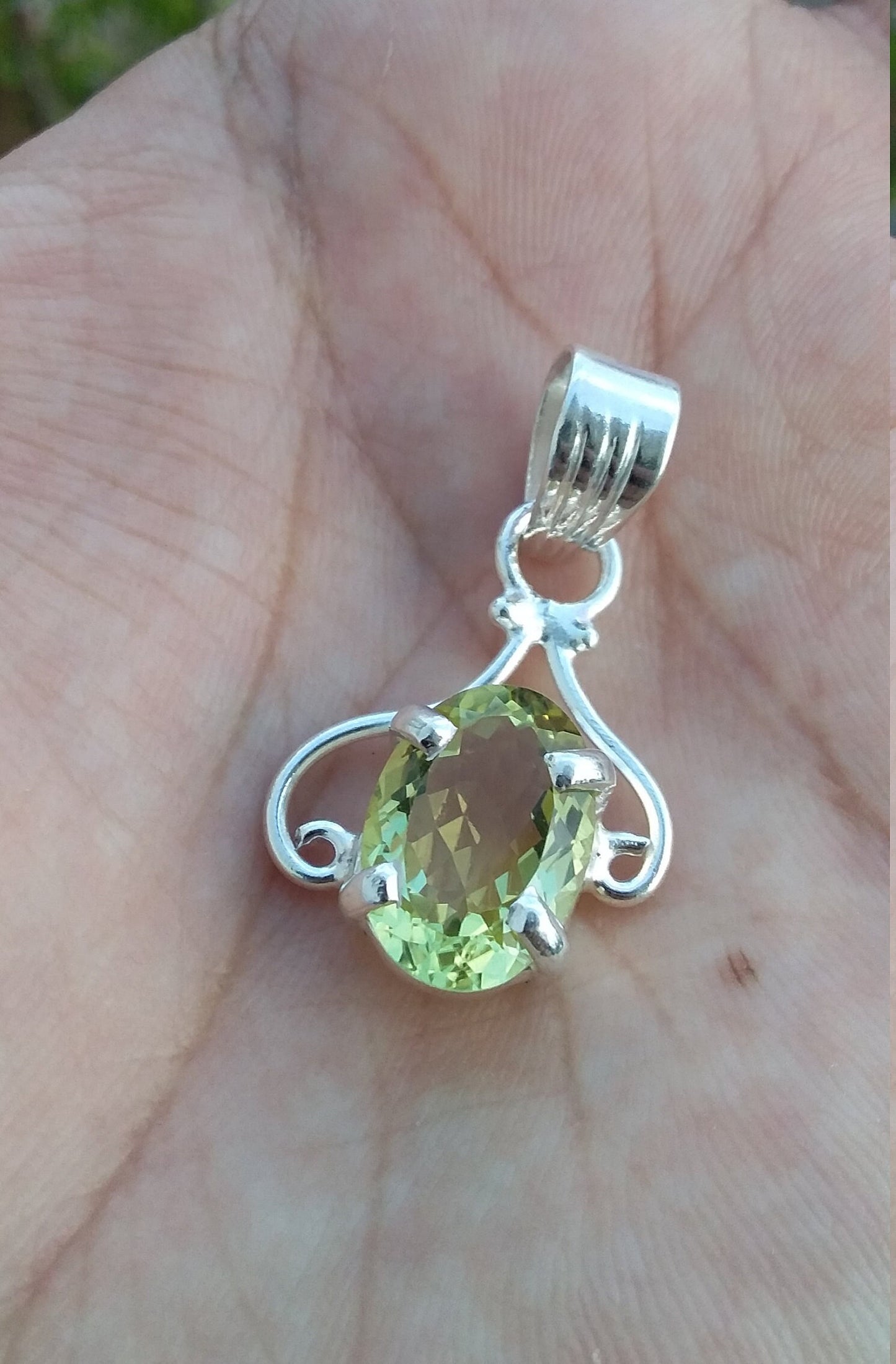 Natural Lemon Quartz 925 Sterling Silver Handmade Pendant, Natural Lemon Quartz Pendant, Small Size Pendant, Pendant for Gift