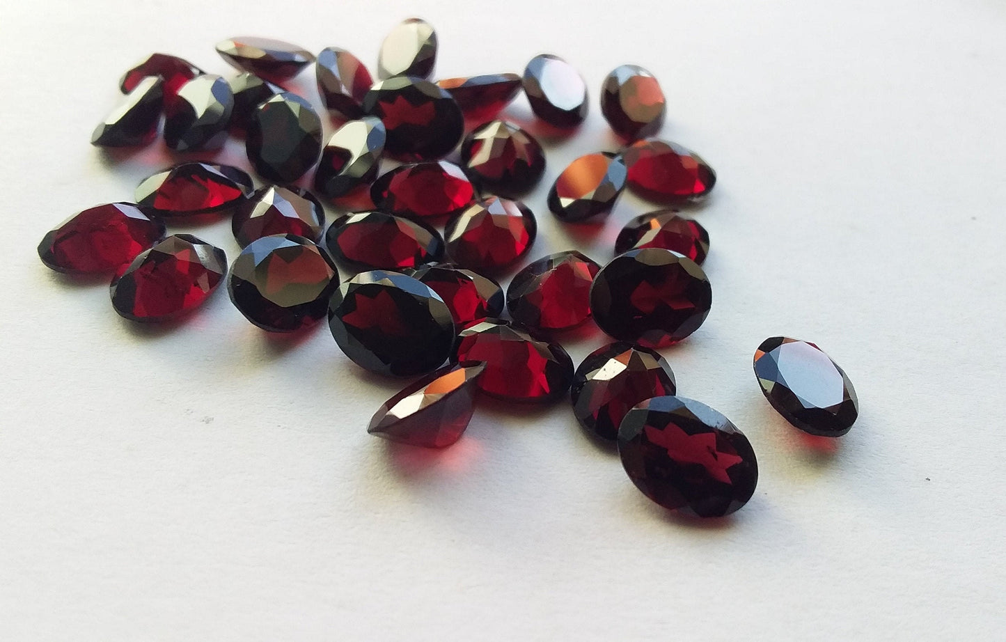 Natural Red Garnet Oval Cut, 7x9MM Oval Garnet, 5 Pc Lot Oval Faceted Garnet for Jewelry Making, AAA Quality Garnet