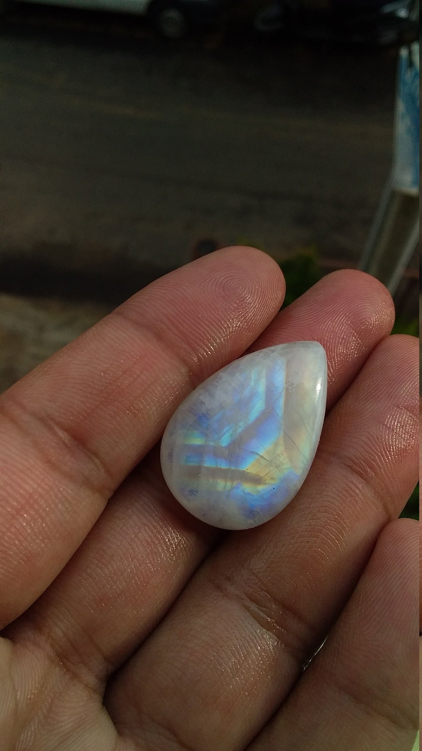 Both Side Multi Fire Rainbow Moonstone, Pear Shape Moonstone, Big Size Gemstone, Stone for Jewelry Making, 38.00 CTS