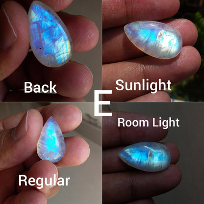 Natural Rainbow Moonstone Cabochon, Blue Flashy Moonstone, Jewelry Making Loose Gemstone, Big Size Cabochon Gemstone, Top Quality Moonstone