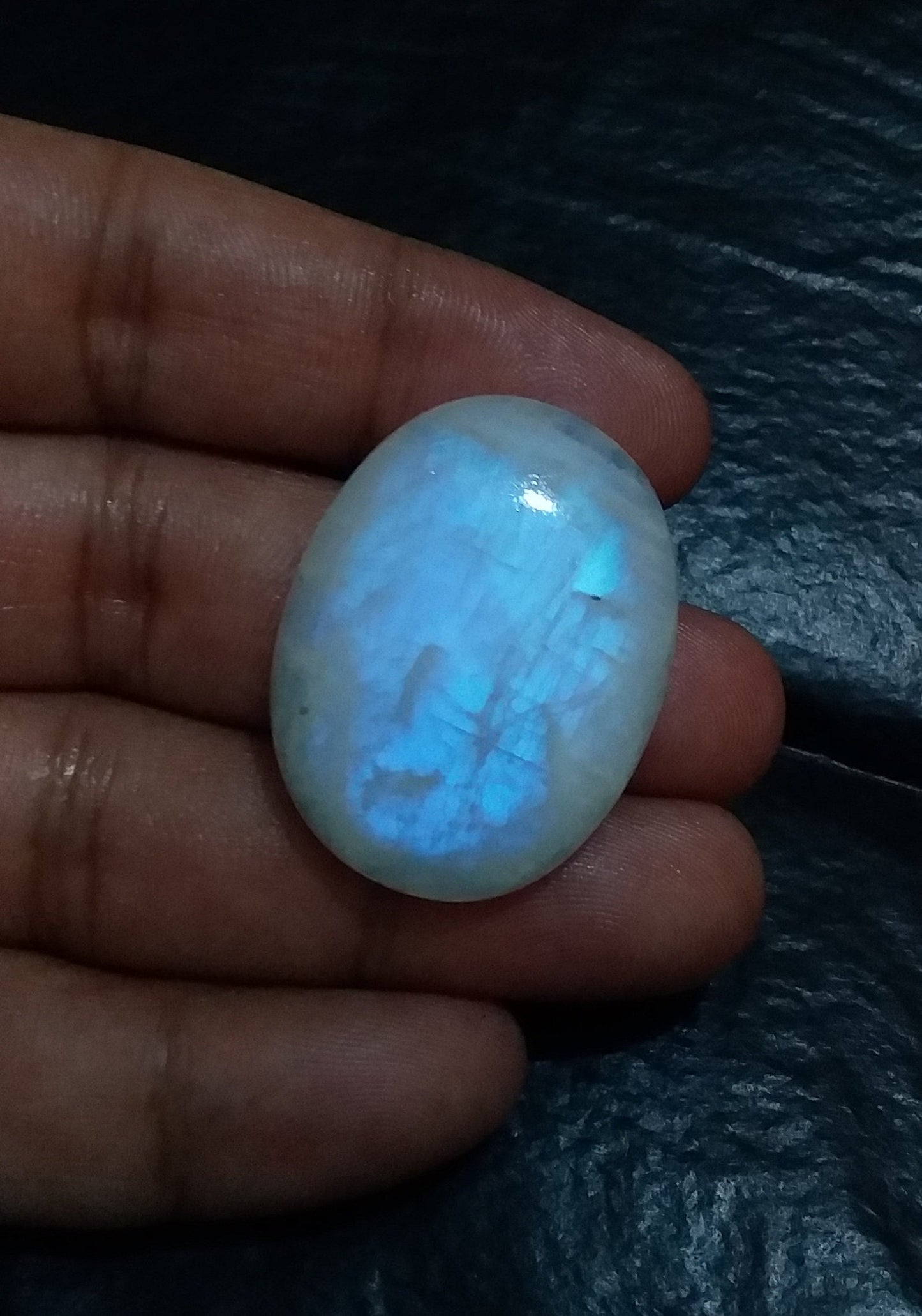 57 Cts Rainbow Moonstone Cabochon, Big Size Natural Gemstone, Pendant Making Natural Moonstone, Oval Shape Cabochon Gemstone