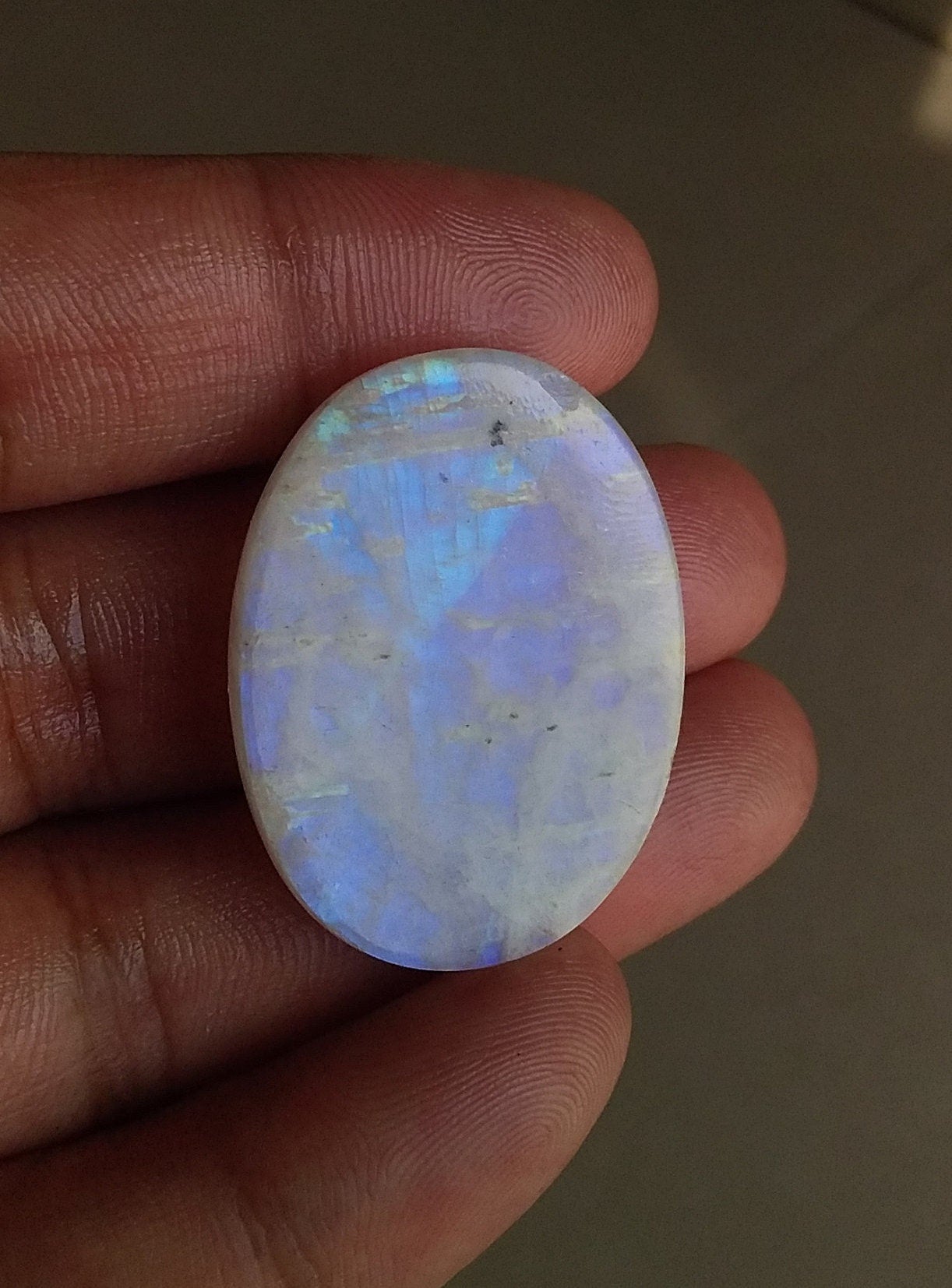 57 Cts Rainbow Moonstone Cabochon, Big Size Natural Gemstone, Pendant Making Natural Moonstone, Oval Shape Cabochon Gemstone