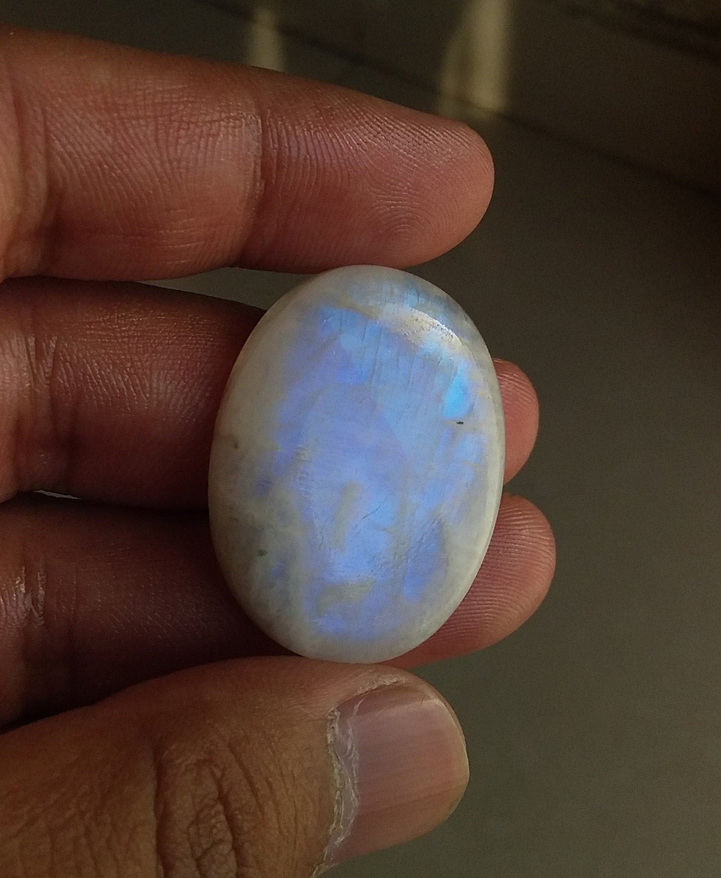 57 Cts Rainbow Moonstone Cabochon, Big Size Natural Gemstone, Pendant Making Natural Moonstone, Oval Shape Cabochon Gemstone