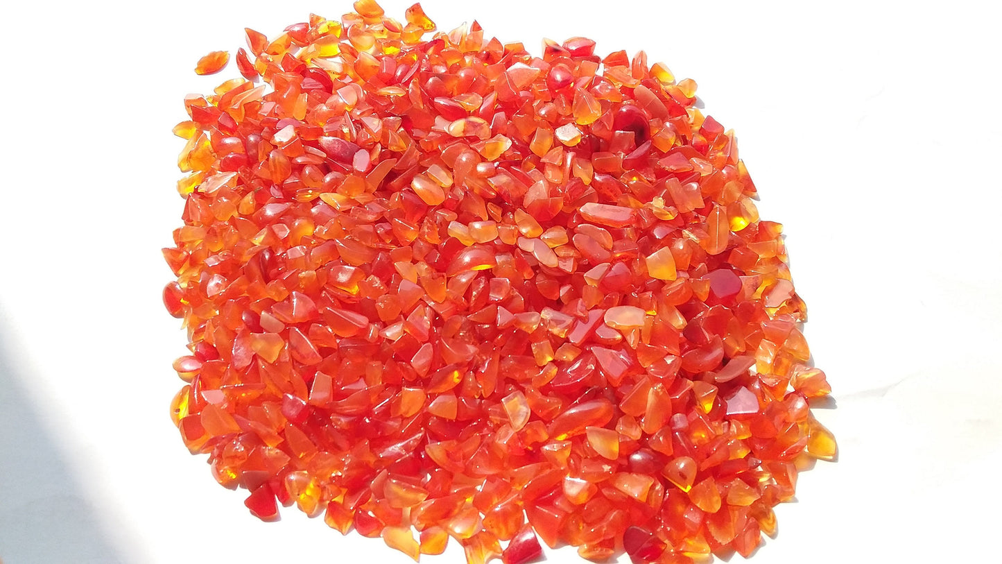 Carnelian Chips, Small Carnelian Tumbled, Gemstone Chips, Polished Carnelian Rough, Orange Color Rough Gemstone, Carnelian Crystal Chips