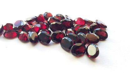 Natural Red Garnet Oval Cut, 7x9MM Oval Garnet, 5 Pc Lot Oval Faceted Garnet for Jewelry Making, AAA Quality Garnet