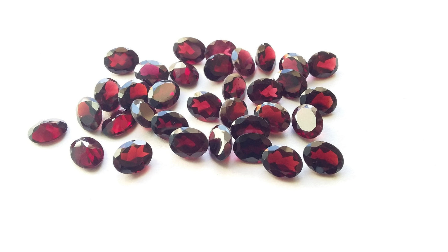 Natural Red Garnet Oval Cut, 7x9MM Oval Garnet, 5 Pc Lot Oval Faceted Garnet for Jewelry Making, AAA Quality Garnet