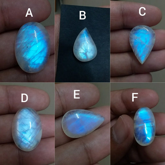 Blue Flashy Rainbow Moonstone, Moonstone for Wire Wrap, Top Quality moonstone Loose Gemstone, White Labradorite, Cabochon Moonstone