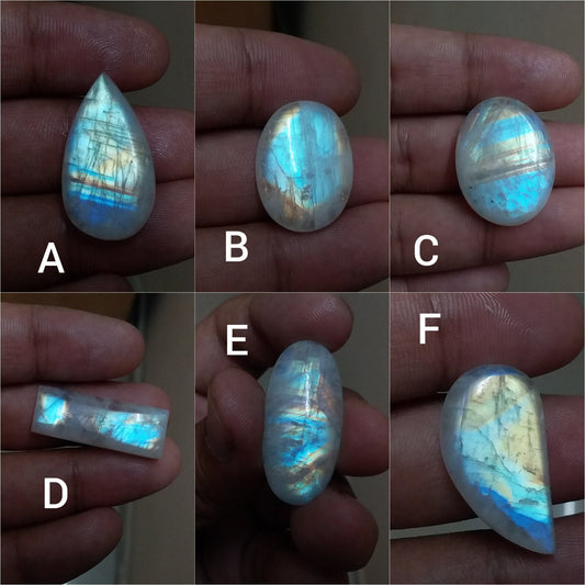 Top Quality Multi Flash Rainbow Moonstone Cabochon, Loose Gemstone Perfect for Jewelry Making, Blue Flash Moonstone, Natural Moonstone Stone