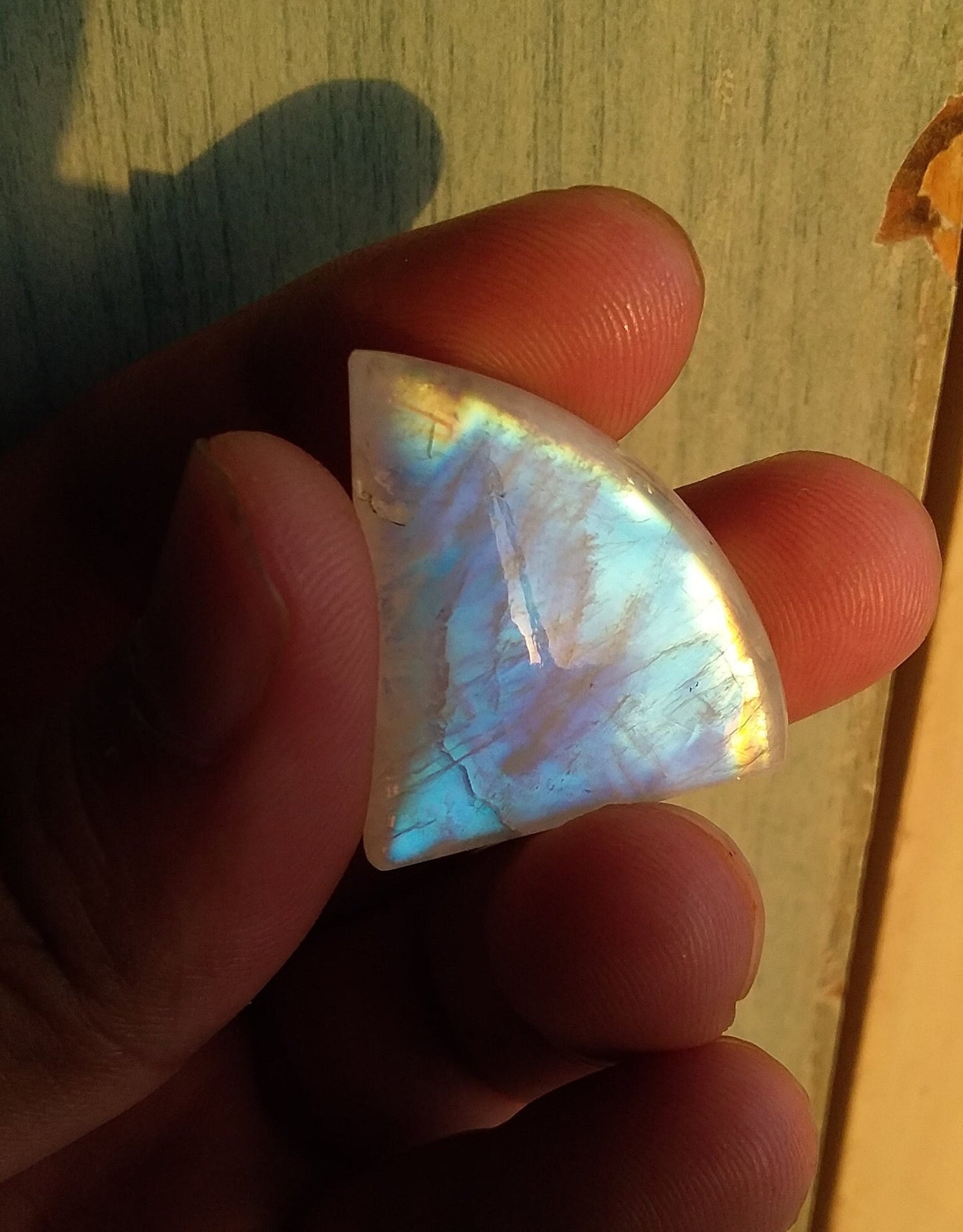 47 Cts AAA Quality Rainbow Moonstone, Fancy Shape Pendant Making Cabochon Gemstone, Blue Flash Cabochon Moonstone,