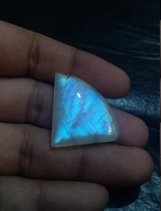 47 Cts AAA Quality Rainbow Moonstone, Fancy Shape Pendant Making Cabochon Gemstone, Blue Flash Cabochon Moonstone,