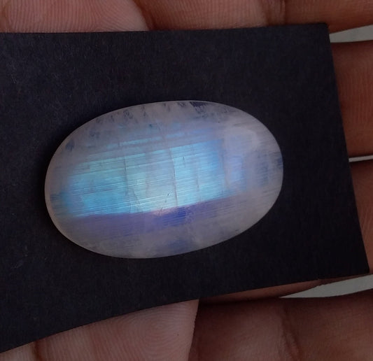 47 Cts Rainbow Moonstone Cabochon, Oval Shape Moonstone, Blue Flashy Moonstone, Jewelry Making Loose Gemstone, Pendant Gemstone