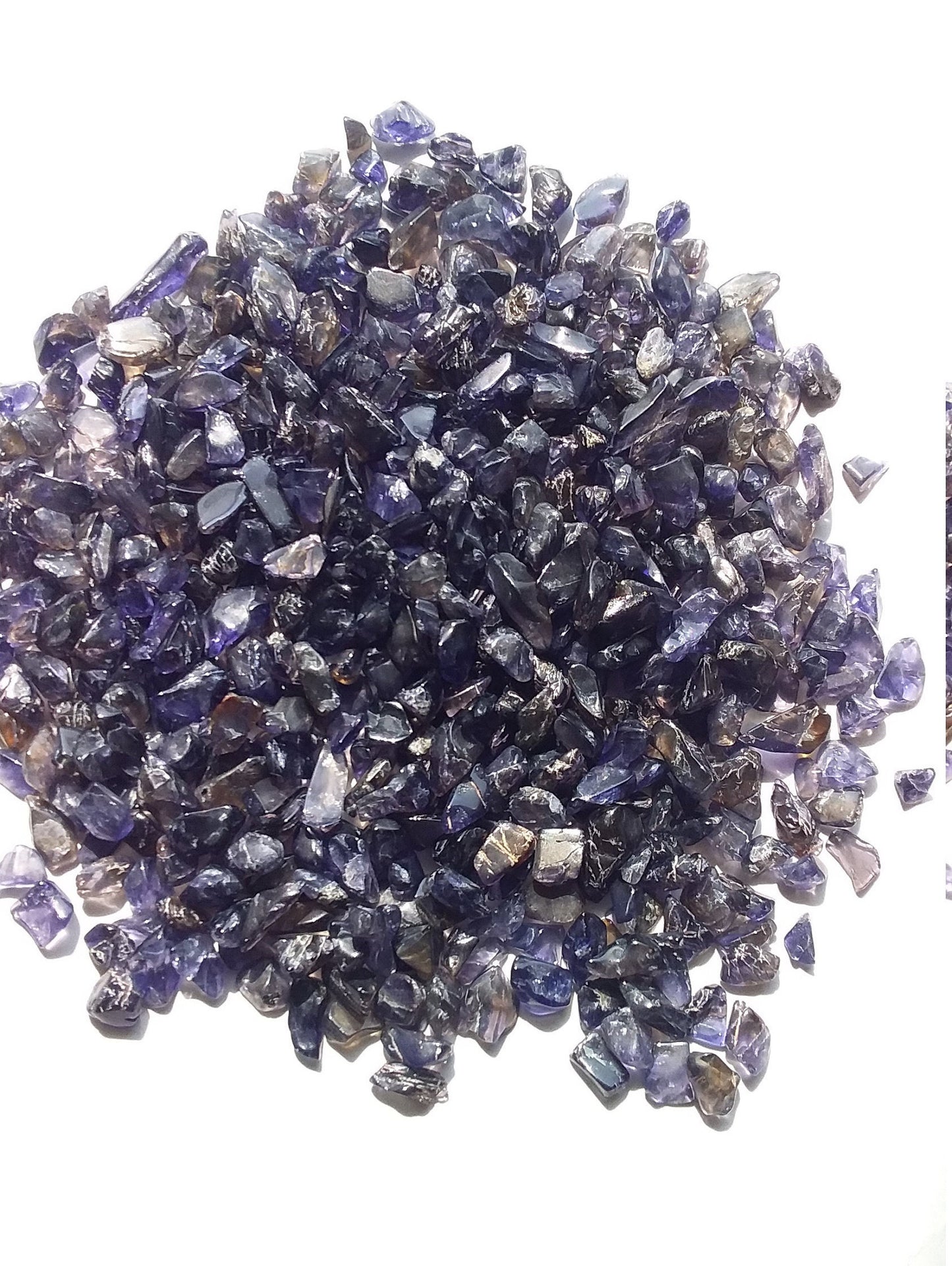 Natural Iolite Chips, Semi Tumbled Gemstone Mini Chips, Healing Tumbled Gemstone, Polished Tiny Semi Precious Rocks, Small Crystal Chips