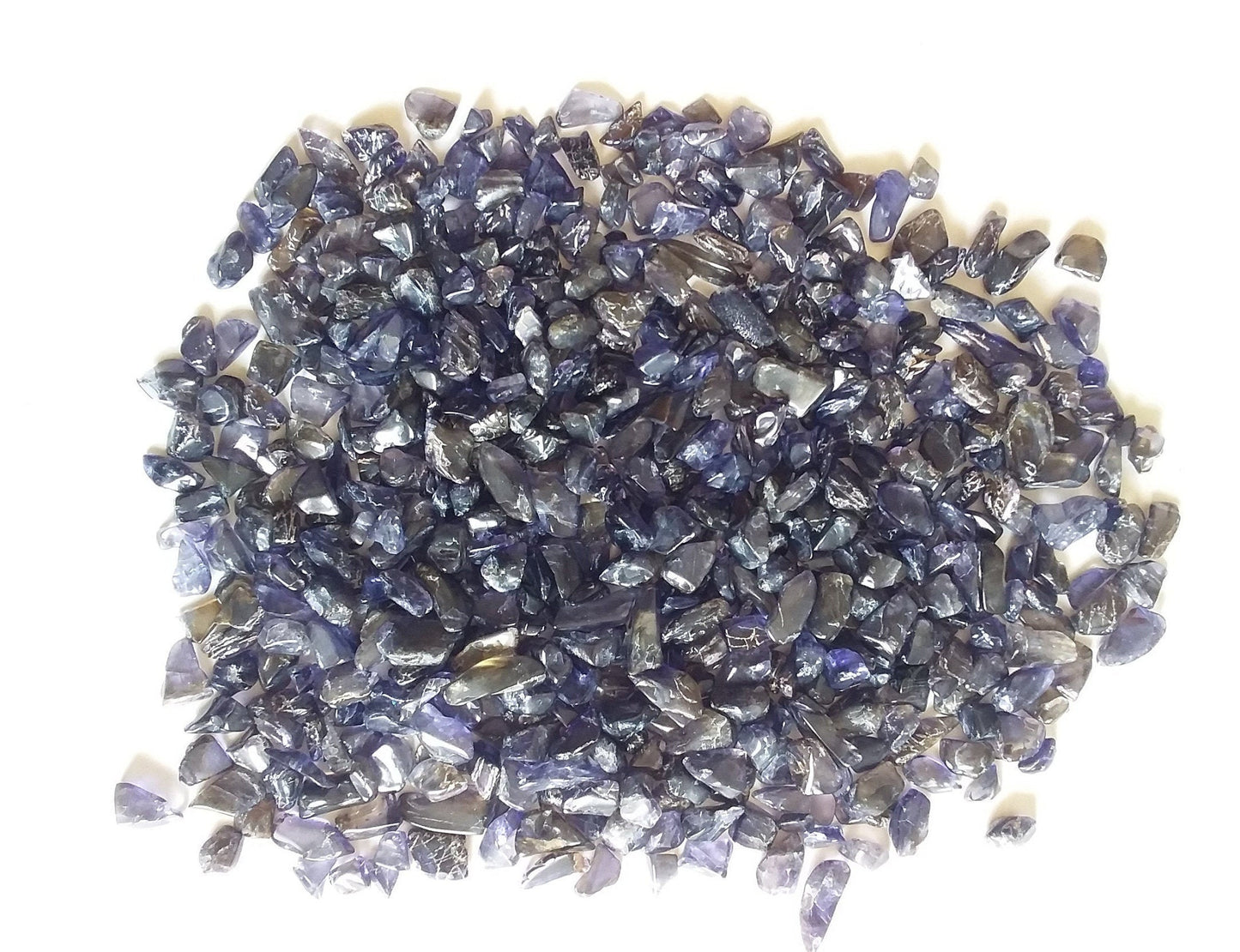 Natural Iolite Chips, Semi Tumbled Gemstone Mini Chips, Healing Tumbled Gemstone, Polished Tiny Semi Precious Rocks, Small Crystal Chips