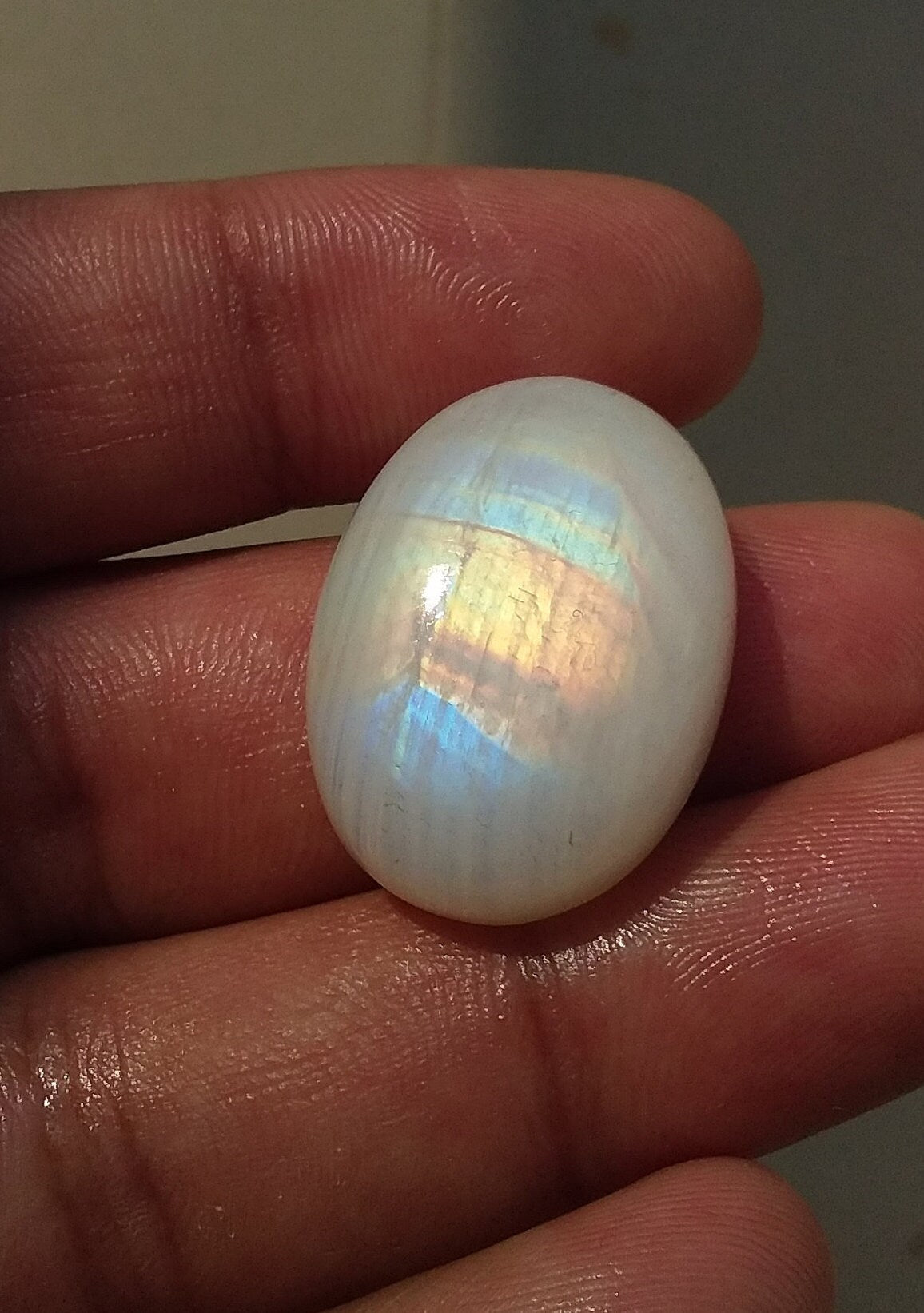Multi Fire Cabochon Rainbow Moonstone, Both Side Flash Moonstone, Oval Shape Moonstone, 39.50 Cts 25.5x19x9.5 MM