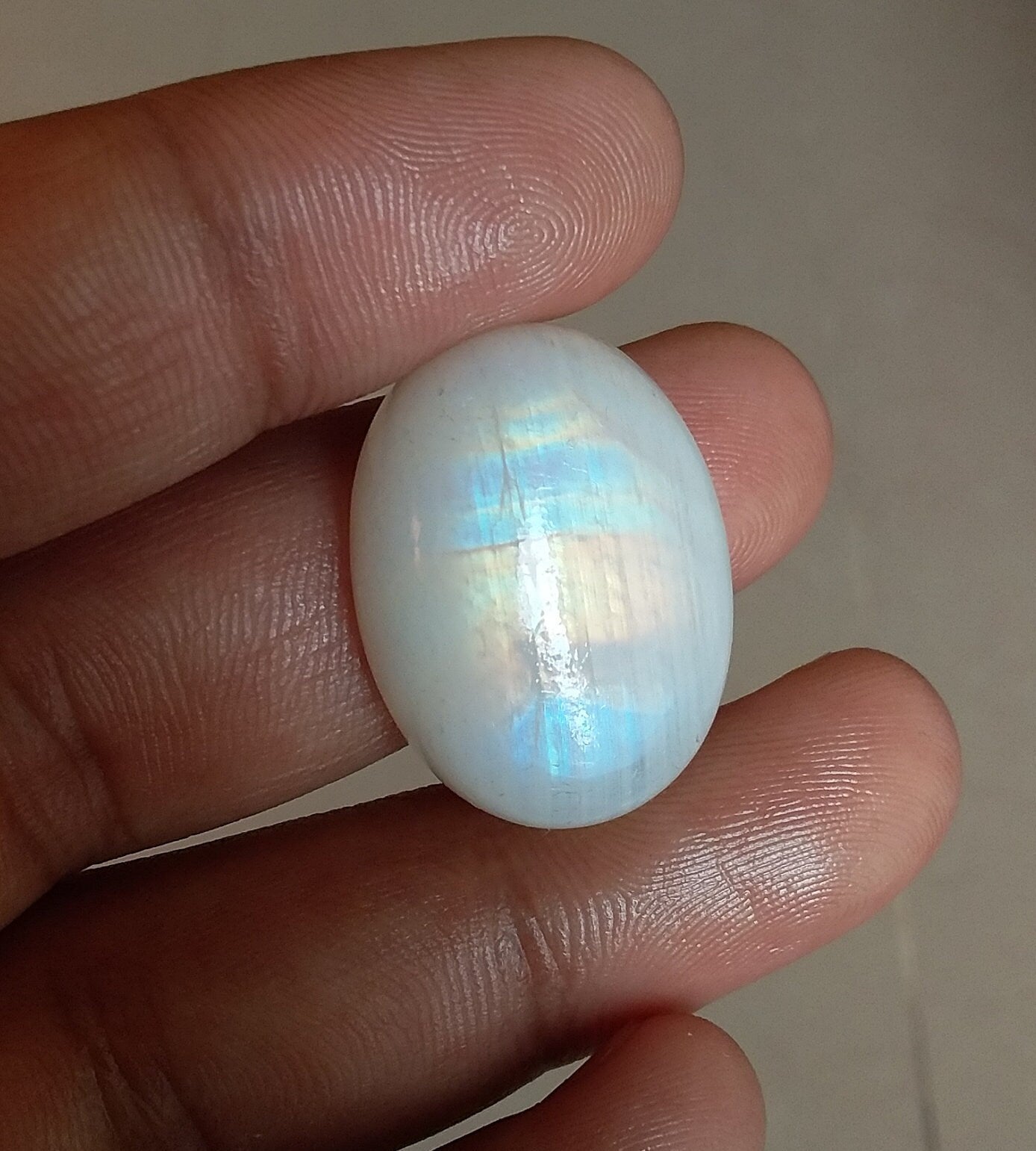 Multi Fire Cabochon Rainbow Moonstone, Both Side Flash Moonstone, Oval Shape Moonstone, 39.50 Cts 25.5x19x9.5 MM