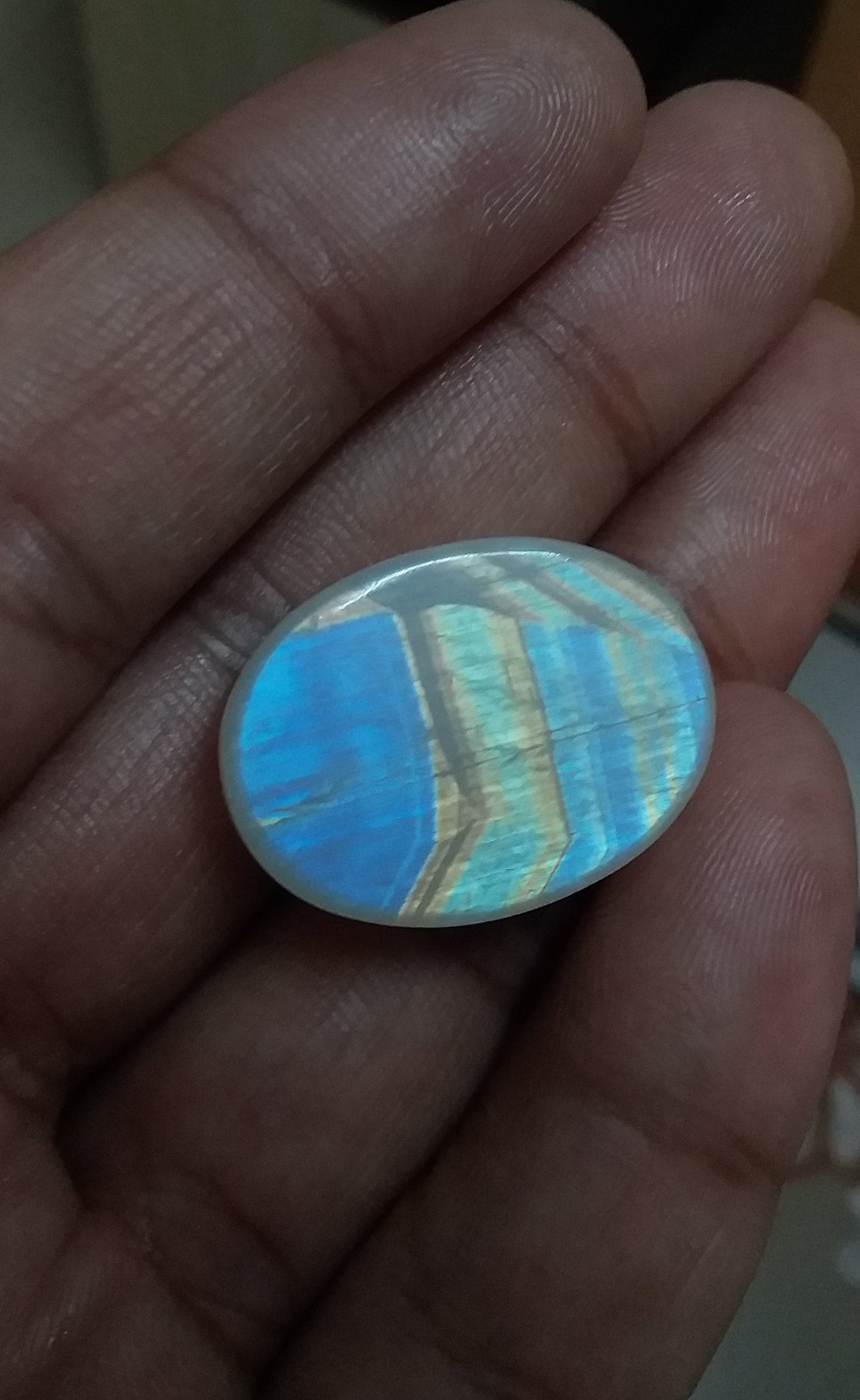 Multi Fire Cabochon Rainbow Moonstone, Both Side Flash Moonstone, Oval Shape Moonstone, 39.50 Cts 25.5x19x9.5 MM