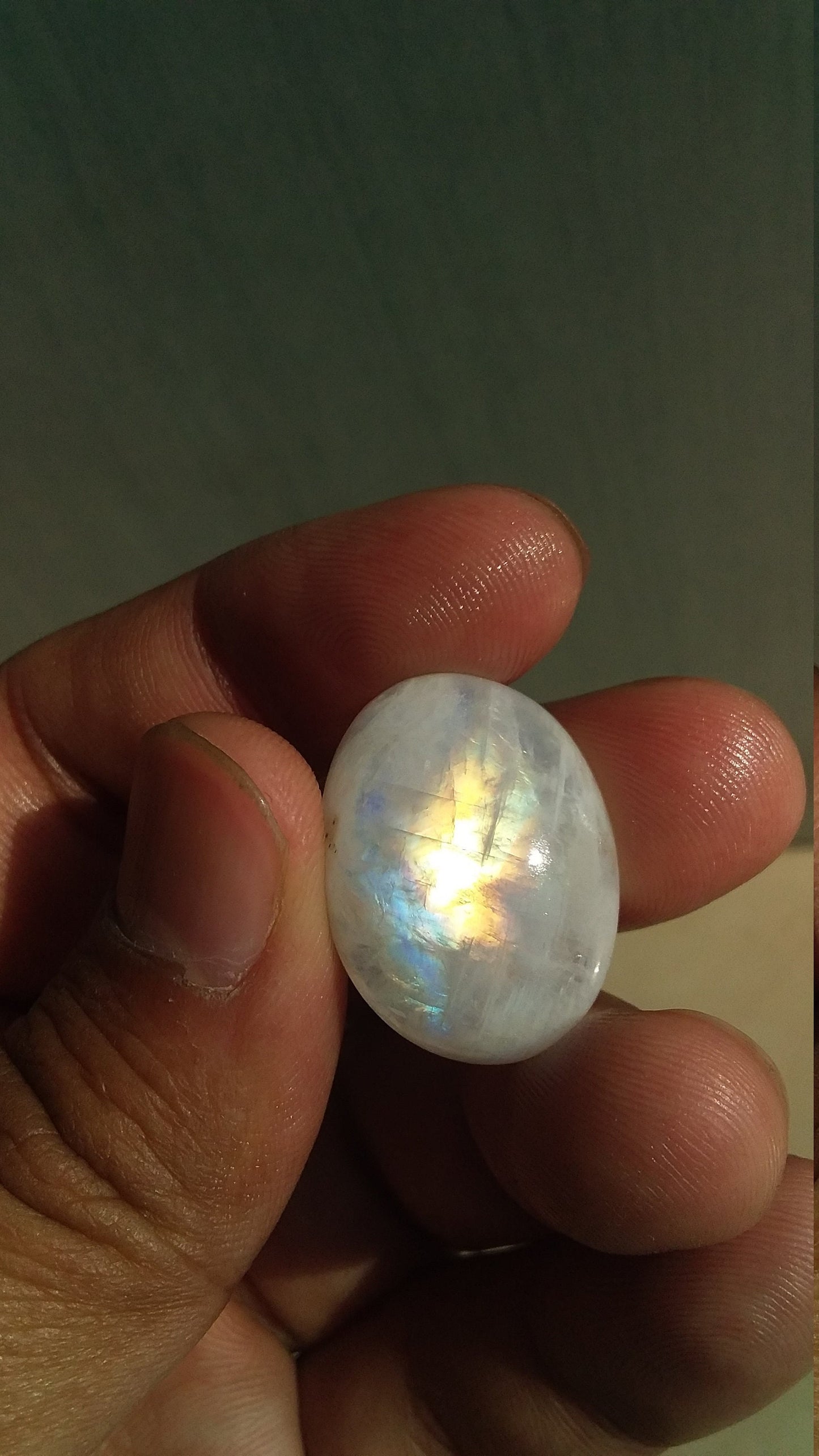 Multi Fire Cabochon Rainbow Moonstone, Both Side Flash Moonstone, Oval Shape Moonstone, 29.30 Cts 25x19x8.5 MM