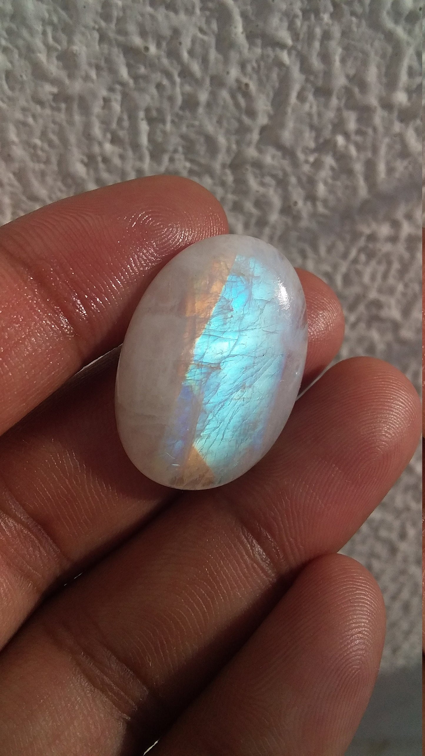 Loose Moonstone, Natural Rainbow Moonstone, Oval Shape Gemstone, Blue Fire Cabochon Stone, Semi Precious Loose Gemstone for Jewelry Making