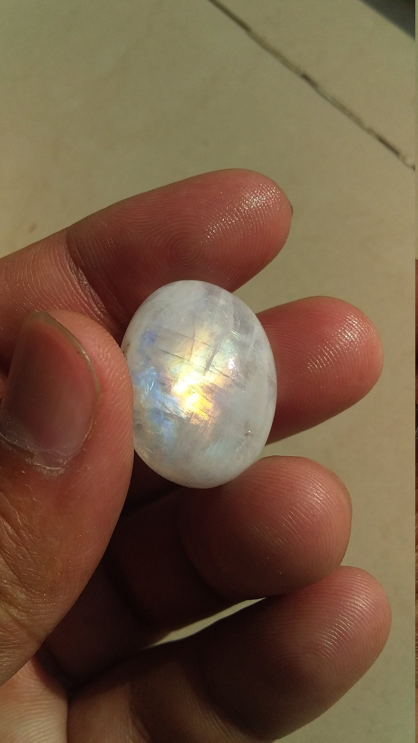 Multi Fire Cabochon Rainbow Moonstone, Both Side Flash Moonstone, Oval Shape Moonstone, 29.30 Cts 25x19x8.5 MM