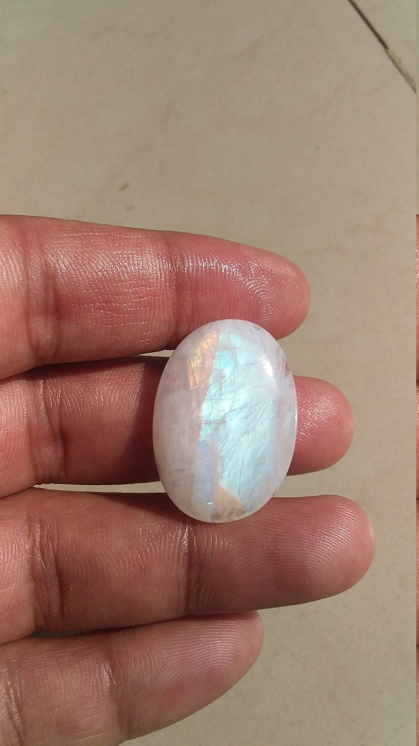 Loose Moonstone, Natural Rainbow Moonstone, Oval Shape Gemstone, Blue Fire Cabochon Stone, Semi Precious Loose Gemstone for Jewelry Making