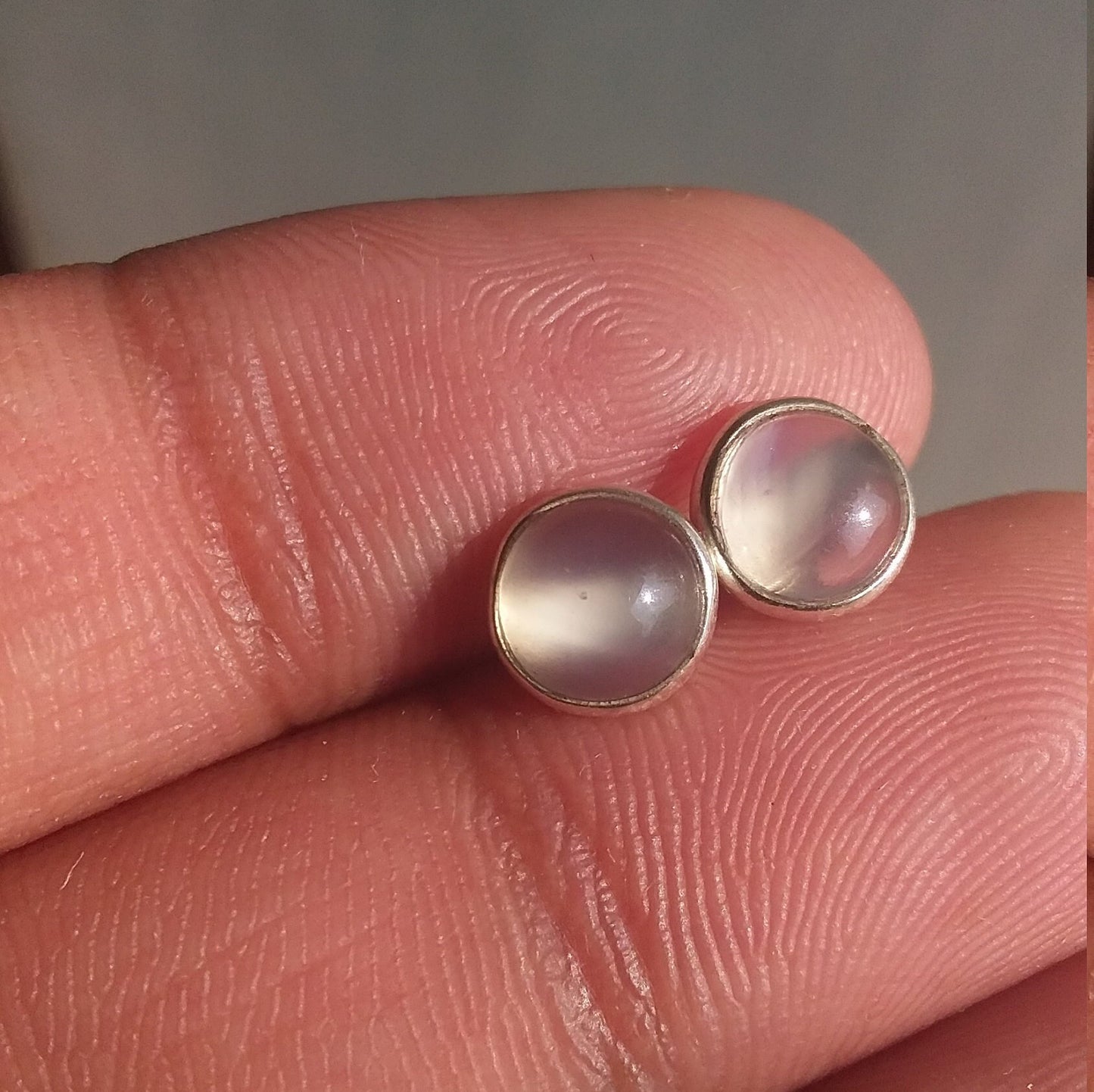 White Moonstone Sterling Silver Stud Earrings, Moonstone Earrings, Gemstone Stud Earrings, Daily Wear Earrings, Gift Idea for Girls