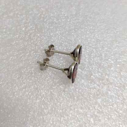 Natural Red Garnet Stud Earrings, 925 Sterling Silver Studs, Garnet Earrings, Gemstone Post Earrings, January Birthstone, Gift for Her