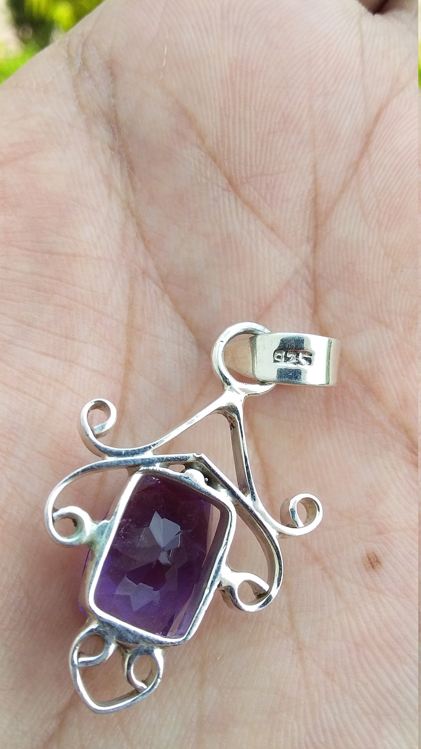 Natural Amethyst Pendant, 925 Sterling Silver Pendant, Gemstone Pendant, Healing Crystal Pendant, Gift Idea for Her, Pendant for Women