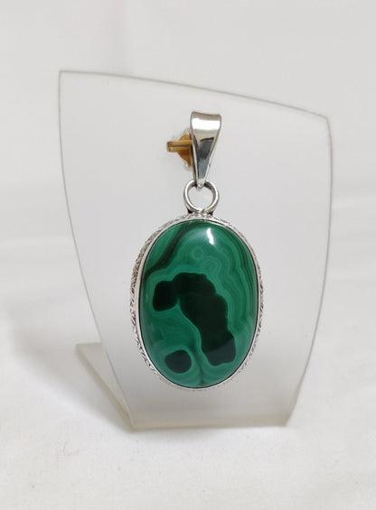 Natural Malachite Pendant, 925 Silver Pendant, AAA Quality Gemstone Pendant, Handmade Necklace Pendant, Malachite Jewelry, Bride Pendant