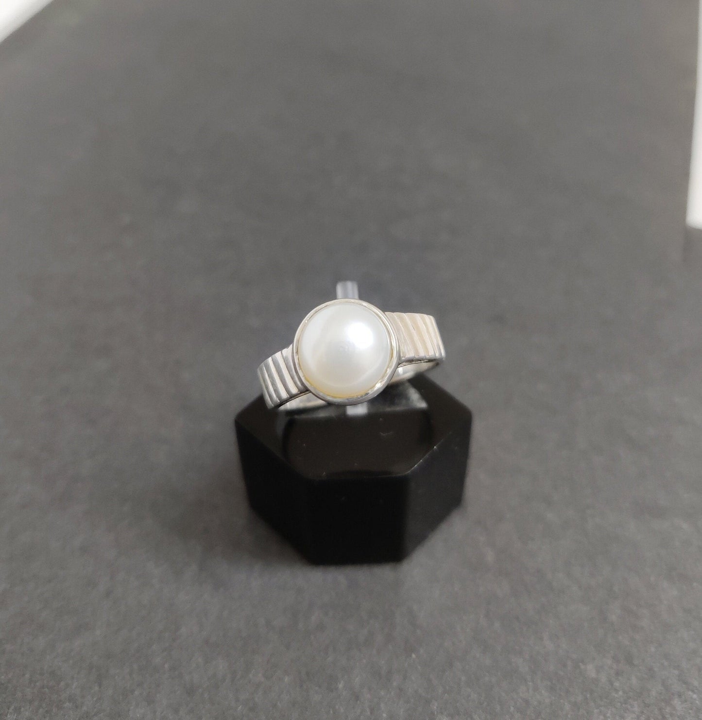 Freshwater Pearl Ring, 925 Sterling Silver Jewelry, Round Pearl Jewelry, Pearl Gemstone Ring, Boho Ring, Gift for Her Ring size 6.5 & 5.5