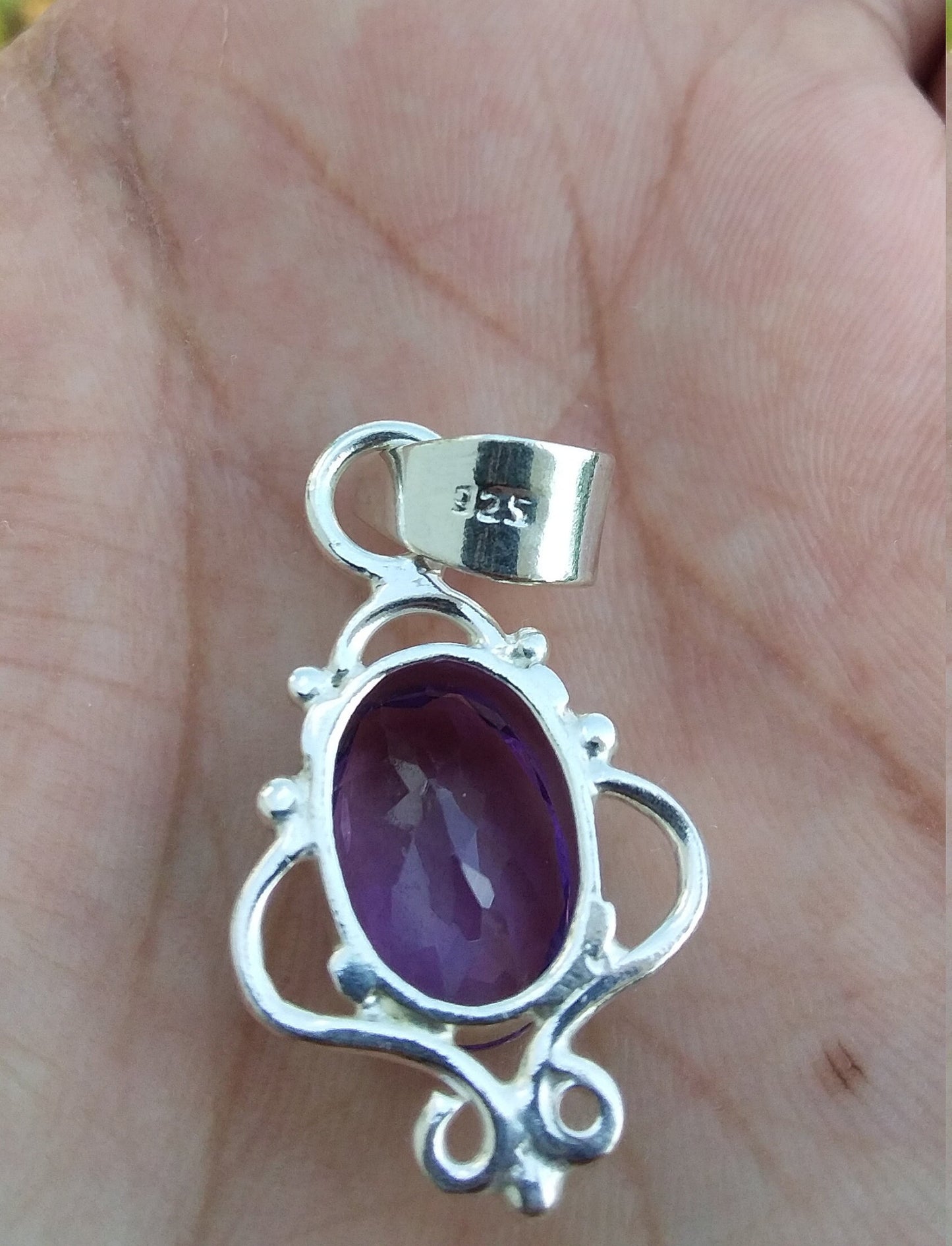 Natural Amethyst Pendant, 925 Sterling Silver Pendant, Purple Gemstone Pendant, Small Pendant, Pendant for Her, Birthday Gift