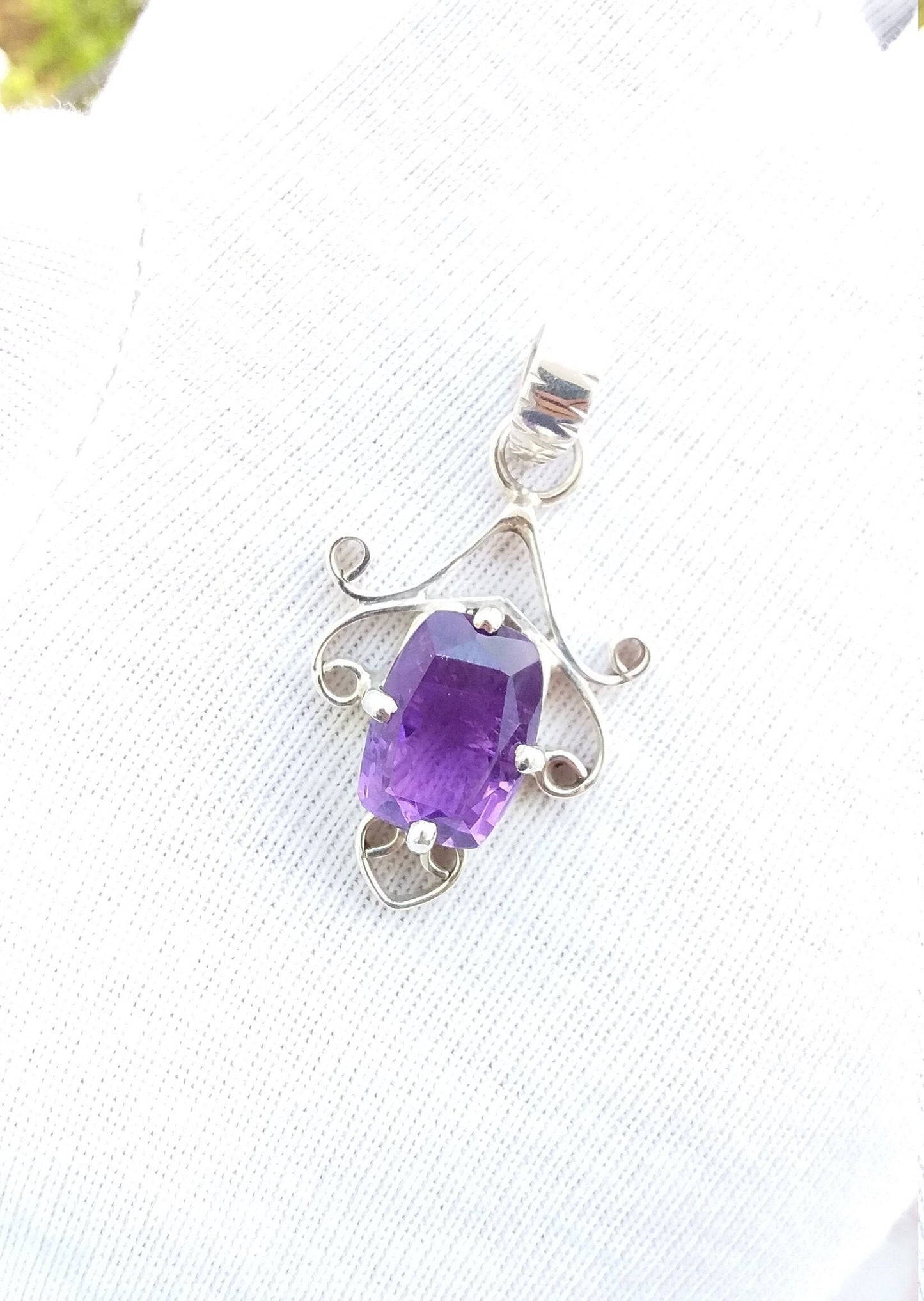 Natural Amethyst Pendant, 925 Sterling Silver Pendant, Gemstone Pendant, Healing Crystal Pendant, Gift Idea for Her, Pendant for Women