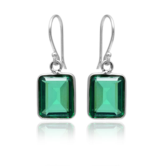 Emerald Hydro Earrings, 925 Sterling Silver Jewelry, Drop & Dangle Earrings, Bridesmaid Earring Gift, Gift for Her