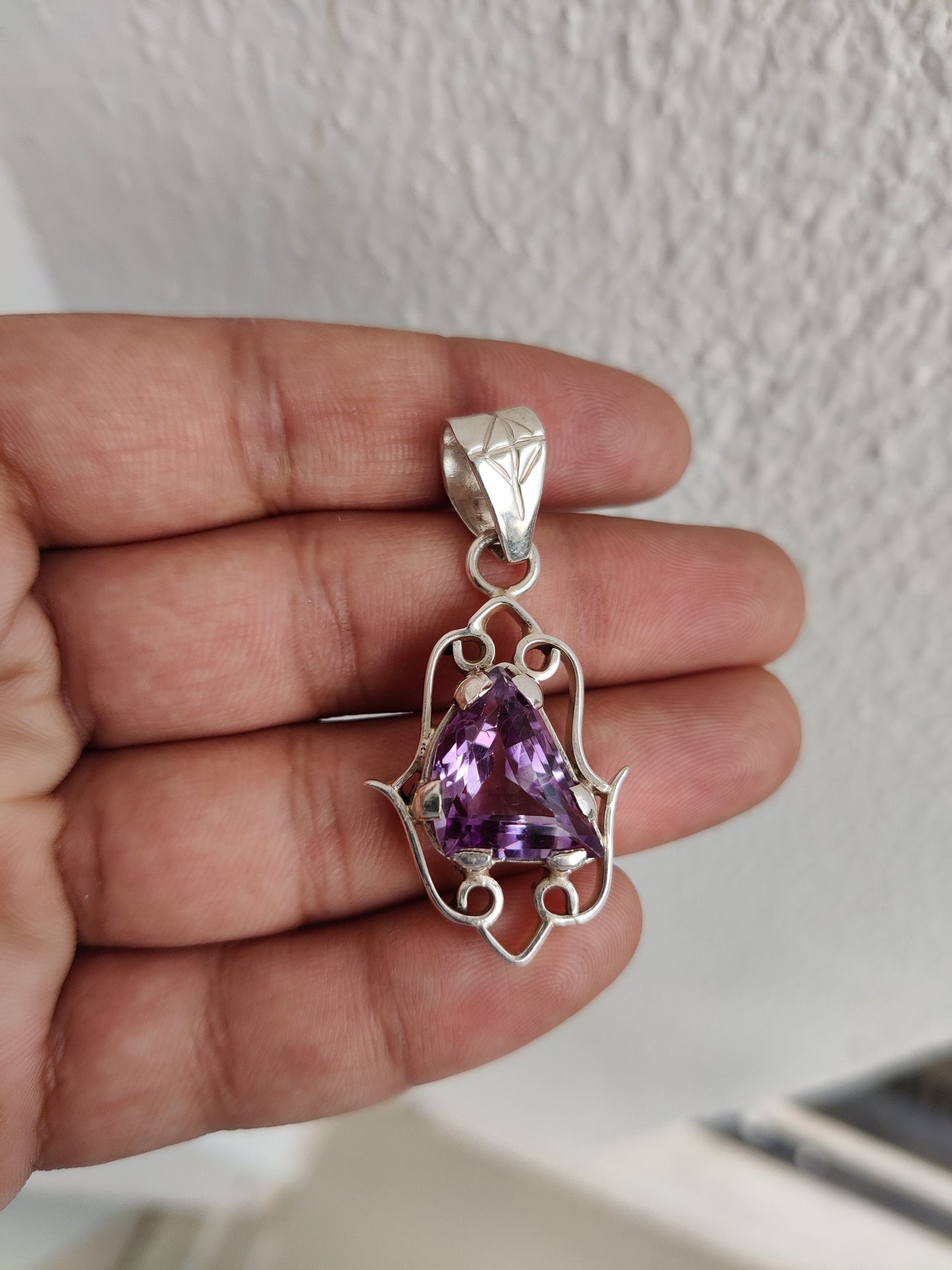 Genuine Amethyst Pendant, 925 Silver Handmade Pendant, Purple Amethyst Jewelry, Gemstone Pendant, Healing Crystal Necklace, Gift for Her