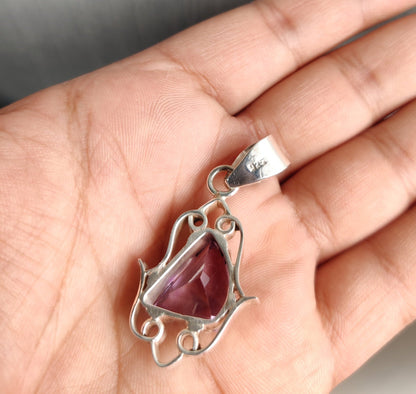 Genuine Amethyst Pendant, 925 Silver Handmade Pendant, Purple Amethyst Jewelry, Gemstone Pendant, Healing Crystal Necklace, Gift for Her