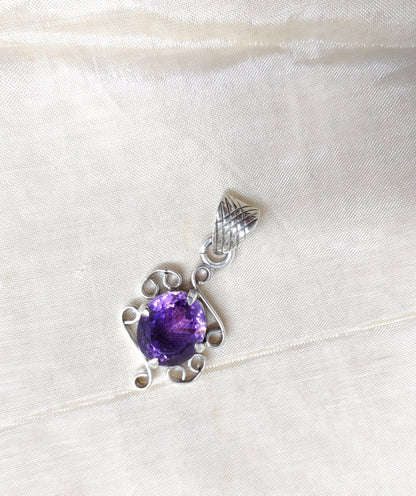 Natural Amethyst Pendant, 925 Silver Handmade Pendant, Amethyst Jewelry, Purple Stone Pendant, Healing Crystal Necklace, Gift for Her