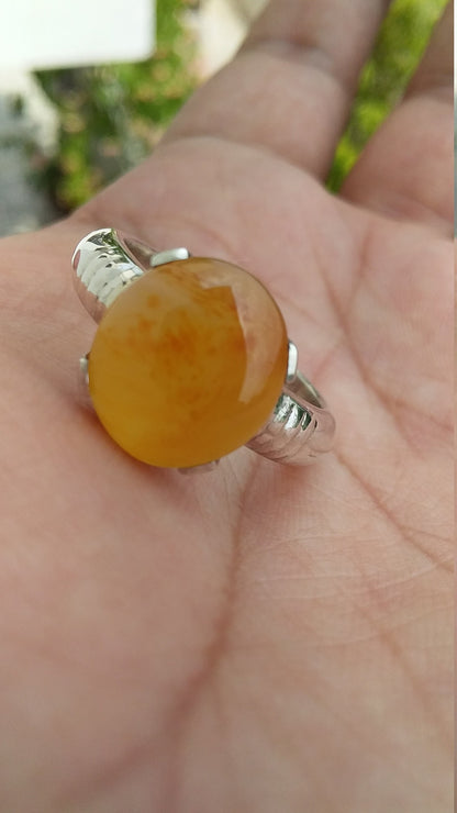 Carnelian Ring, 925 Sterling Silver Jewelry, Natural Stone Ring, Handmade Ring, Orange Stone Ring, Unisex Engagement Ring, Ring size 9