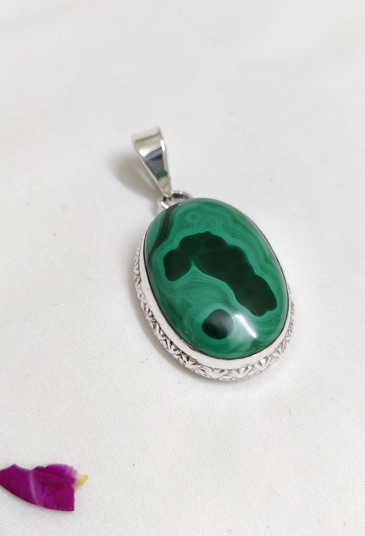 Natural Malachite Pendant, 925 Silver Pendant, AAA Quality Gemstone Pendant, Handmade Necklace Pendant, Malachite Jewelry, Bride Pendant