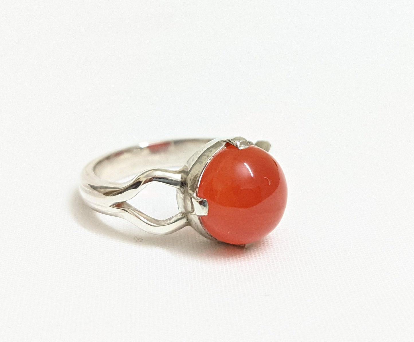 Carnelian Ring, 925 Sterling Silver Jewelry, Natural stone Ring, Orange Gemstone Ring, Handmade Ring, Gift for Her Women's Ring