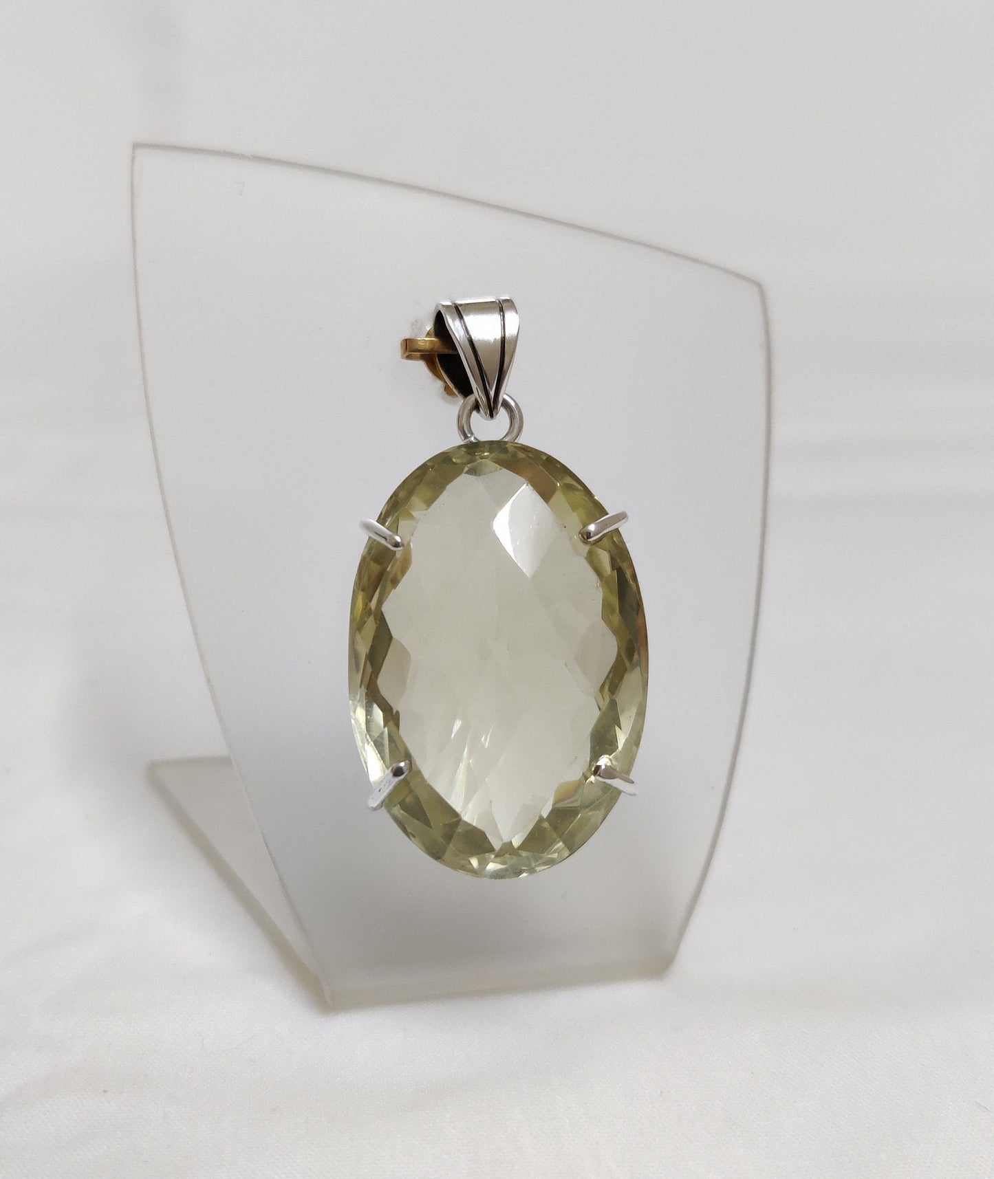 Lemon Topaz Pendant, 925 Sterling Silver, Yellow Gemstone Necklace, Handmade Jewelry, Topaz Jewelry, Faceted Stone Pendant, Women Jewelry