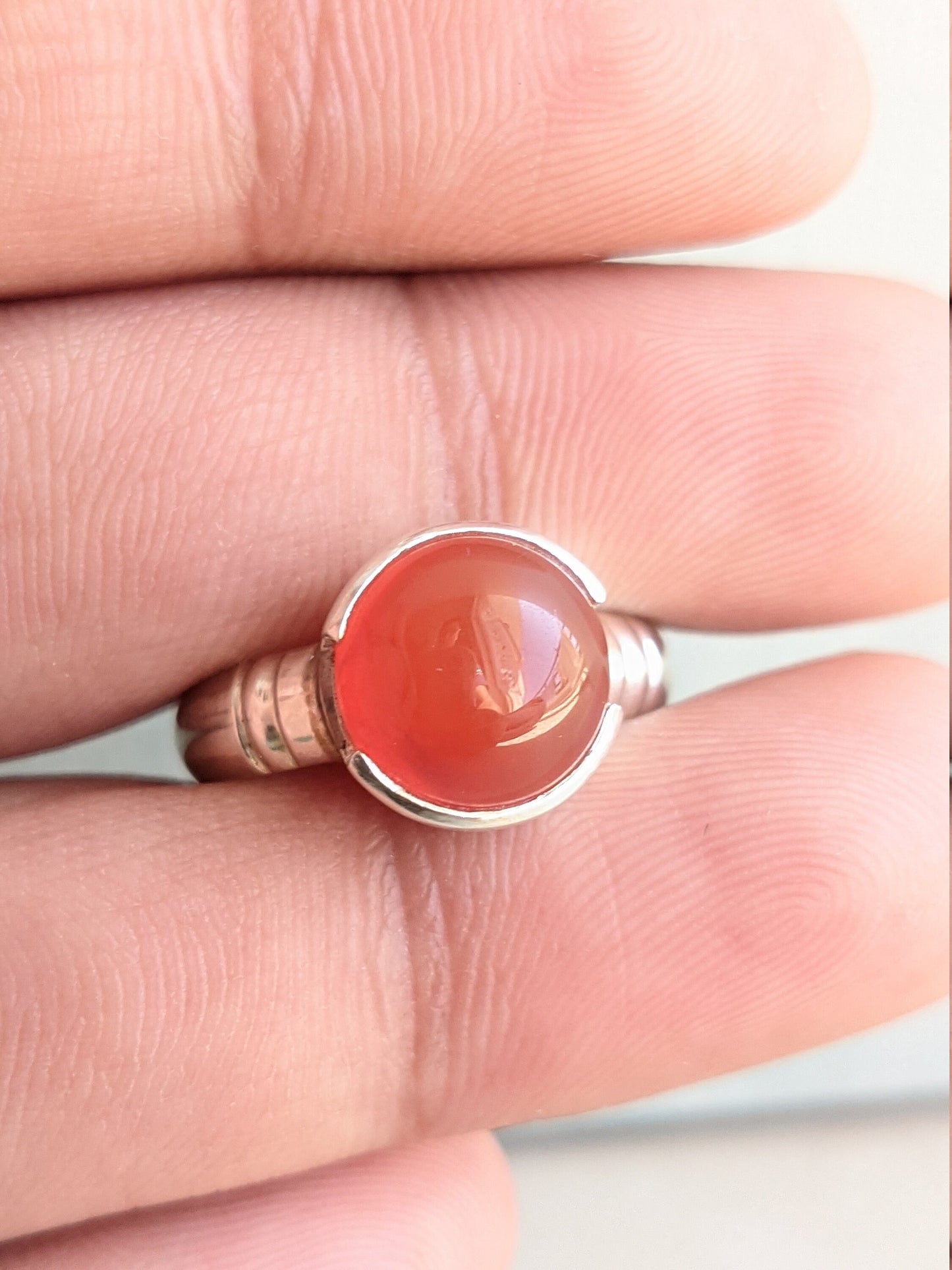 Genuine Carnelian Ring, 925 Solid Sterling Silver Jewelry, Orange Stone Jewelry, Engagement Ring, Proposal Ring for Her, Gift for Her