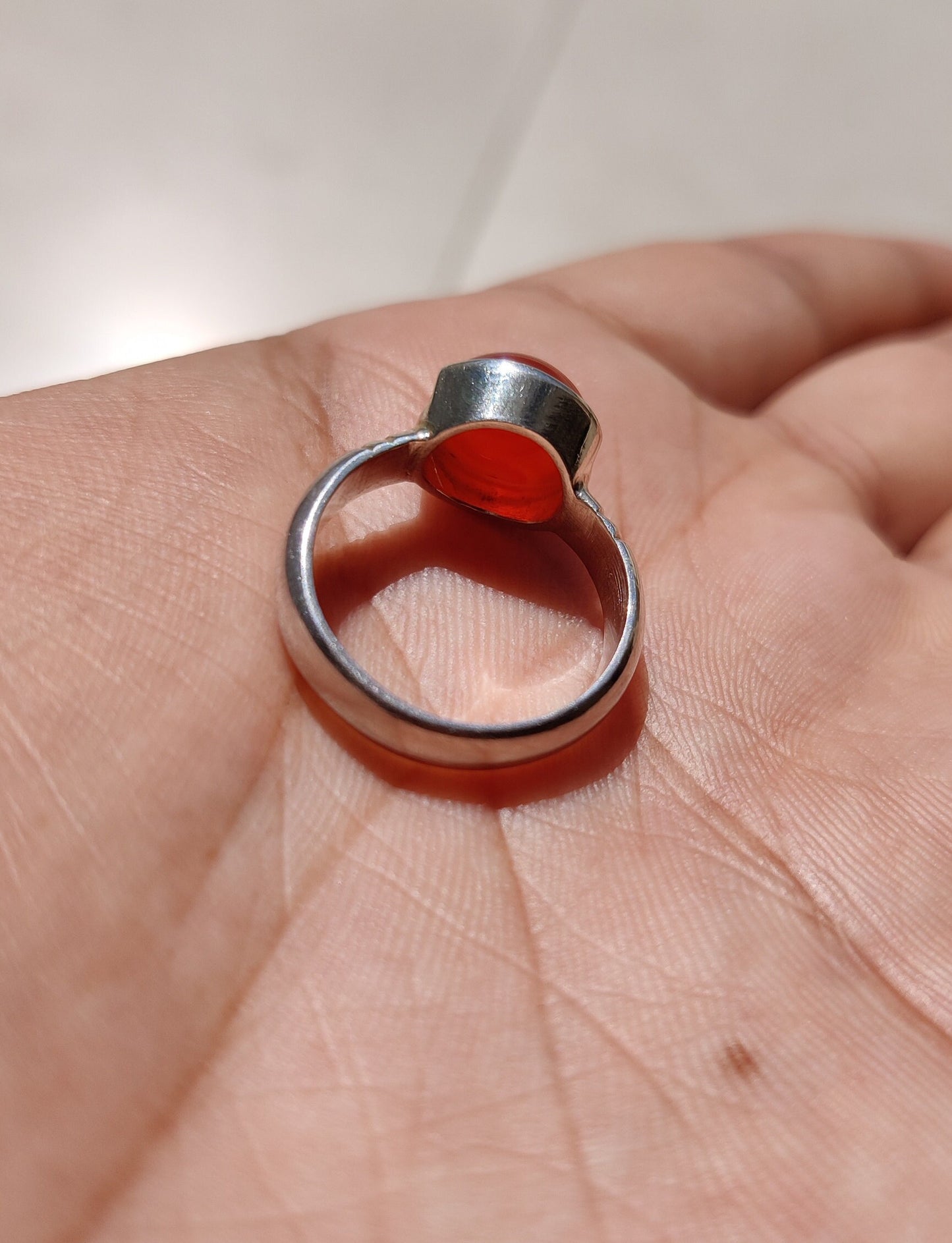 Genuine Carnelian Ring, 925 Solid Sterling Silver Jewelry, Orange Stone Jewelry, Engagement Ring, Proposal Ring for Her, Gift for Her