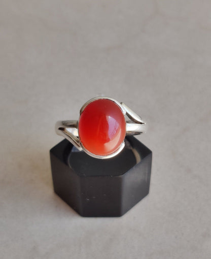 Genuine Carnelian Ring, 925 Sterling Silver Ring, Gemstone Ring, Ring for Women, Natural Stone Jewelry, Handmade Gift for Her