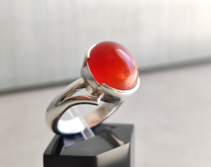 Genuine Carnelian Ring, 925 Sterling Silver Ring, Gemstone Ring, Ring for Women, Natural Stone Jewelry, Handmade Gift for Her