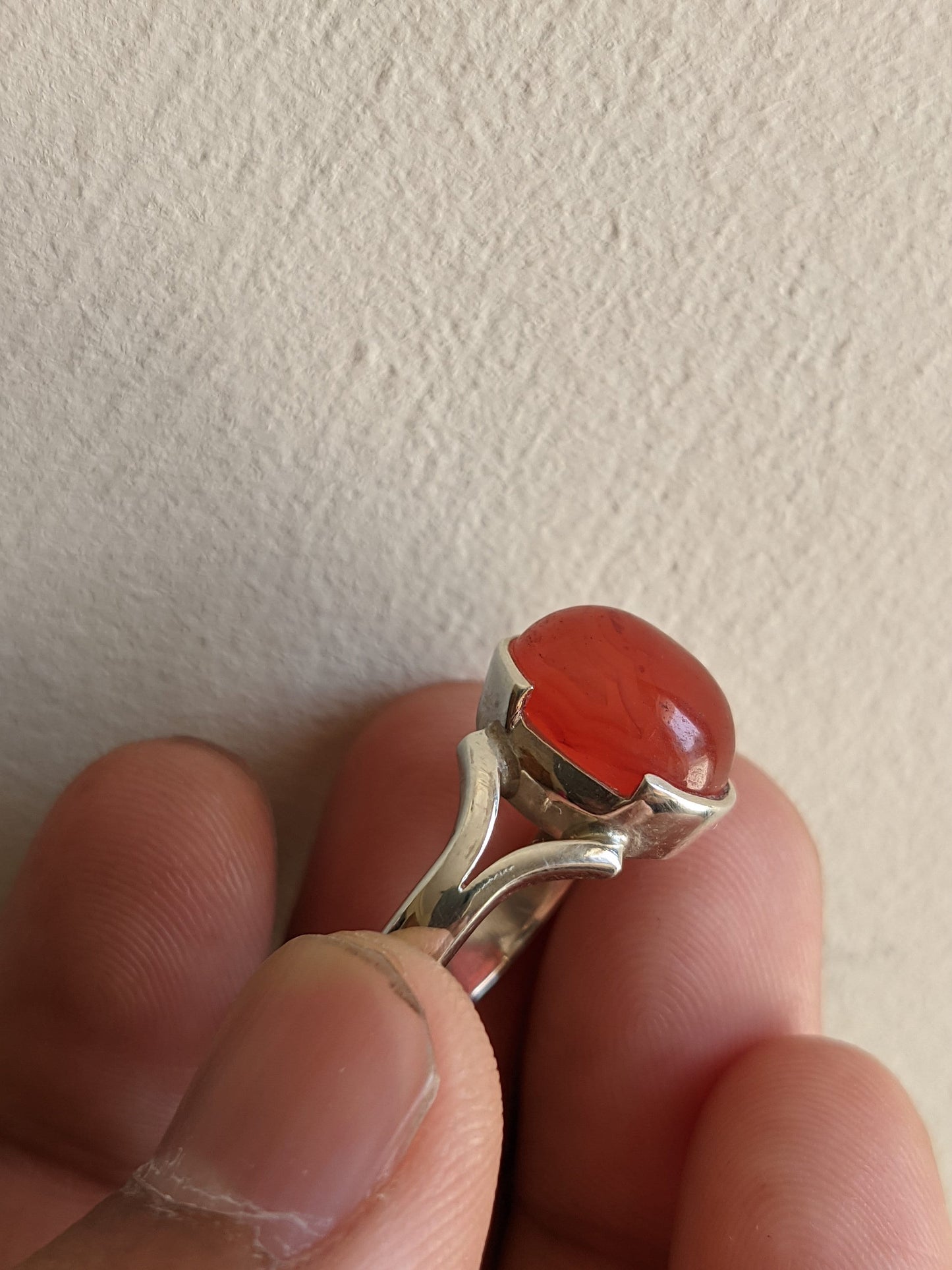 Natural Carnelian Ring, 925 Sterling Silver, Carnelian Jewelry for Women, Gemstone Jewellery, Cabochon Stone Ring, August Birthstone Ring