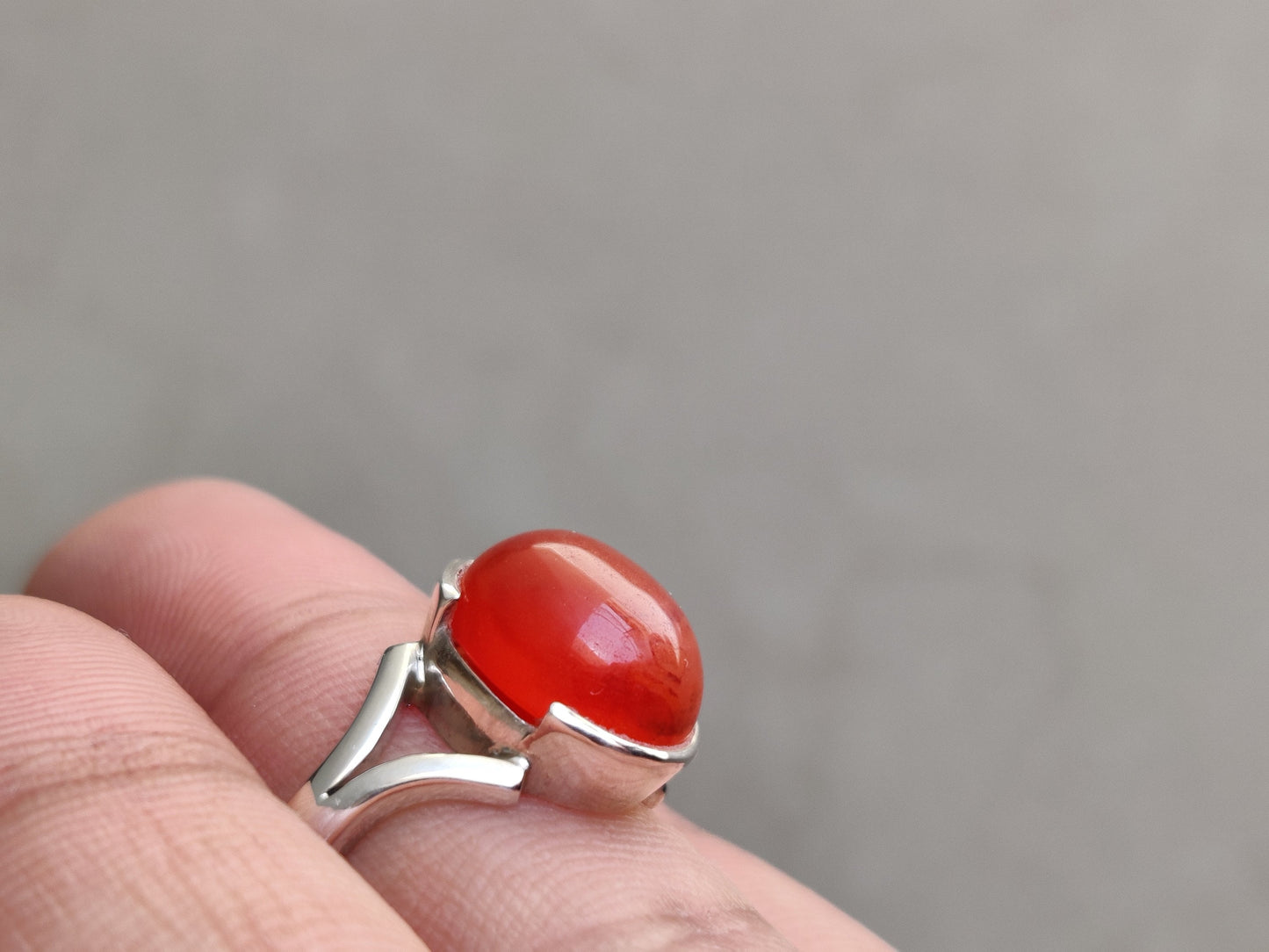 Natural Carnelian Ring, 925 Sterling Silver, Carnelian Jewelry for Women, Gemstone Jewellery, Cabochon Stone Ring, August Birthstone Ring