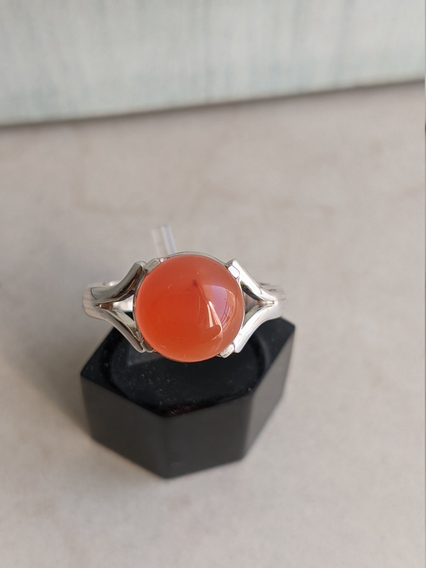 Genuine Carnelian Ring, 925 Sterling Silver Ring, Orange Gemstone Ring, Handmade Gift for Her, Natural Stone Jewelry, Bohemian Ring for Her